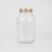 A Kilner mason jar with a lid on