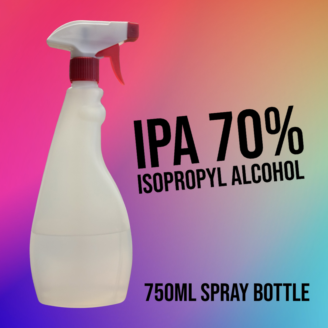 70% Isopropyl alcohol spray bottle (IPA) for mycology
