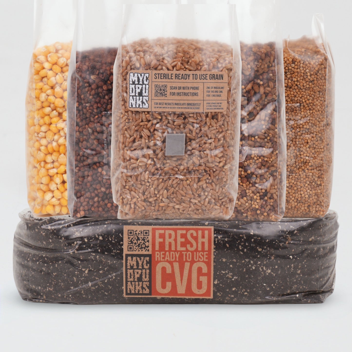 1kg Sterile Grain + 2kg CVG Bundle