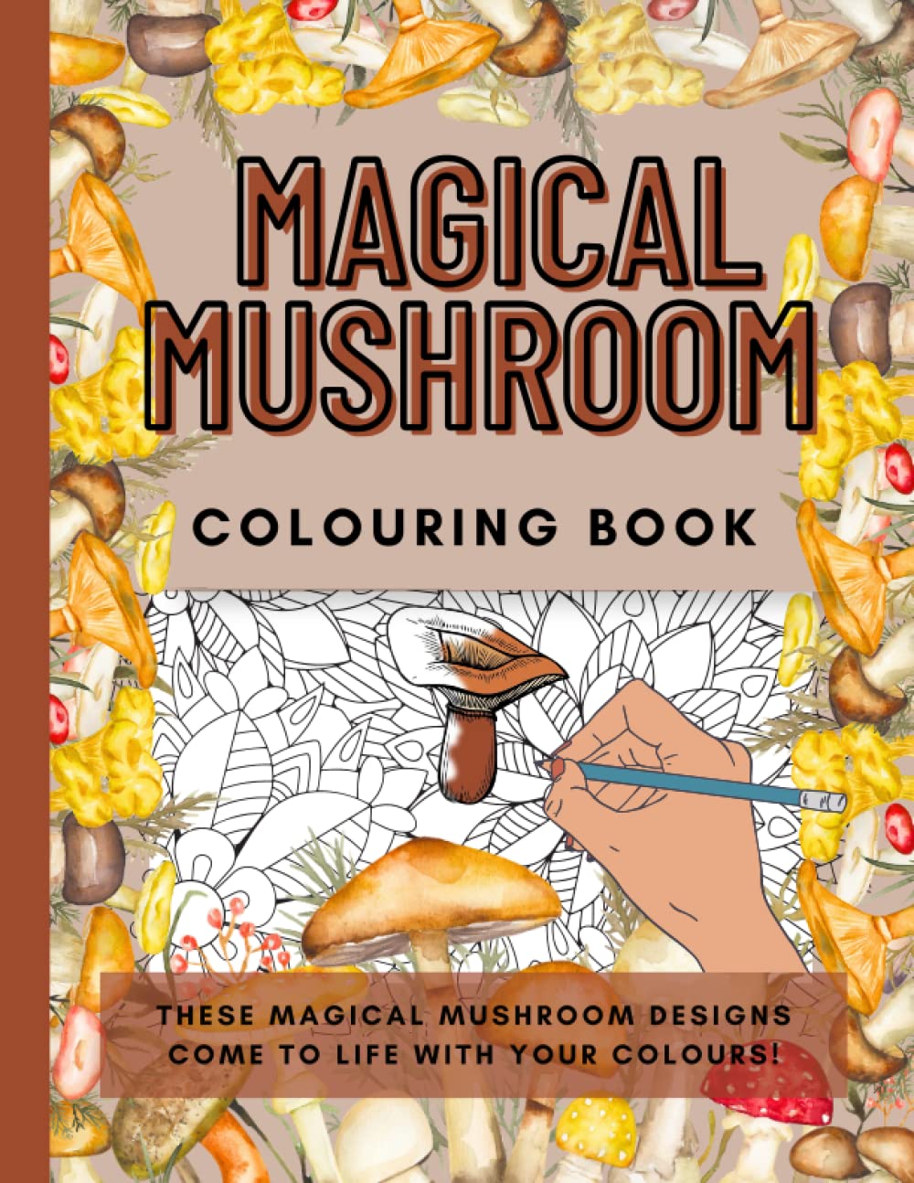 Mushroom colouring book