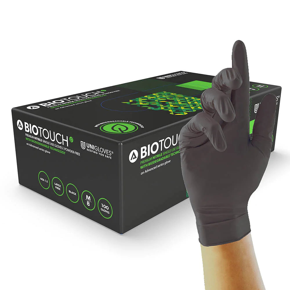 Advanced BioTouch Black Biodegradable Gloves (Box of 100)