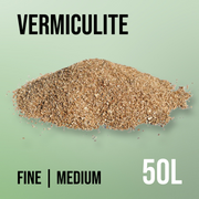 Small pile of vermiculite on green background