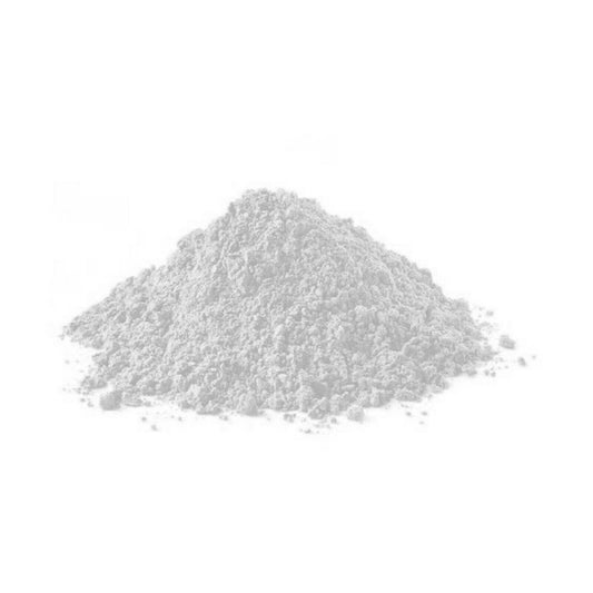 A picture of a little pile of gypsum on a white background