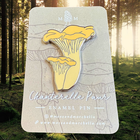 "Chanterelle Pair" Enamel Pin Badge by Moss and Morchella