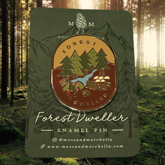 "Forest Dweller" (walnut sky) Enamel Pin Badge by Moss and Morchella